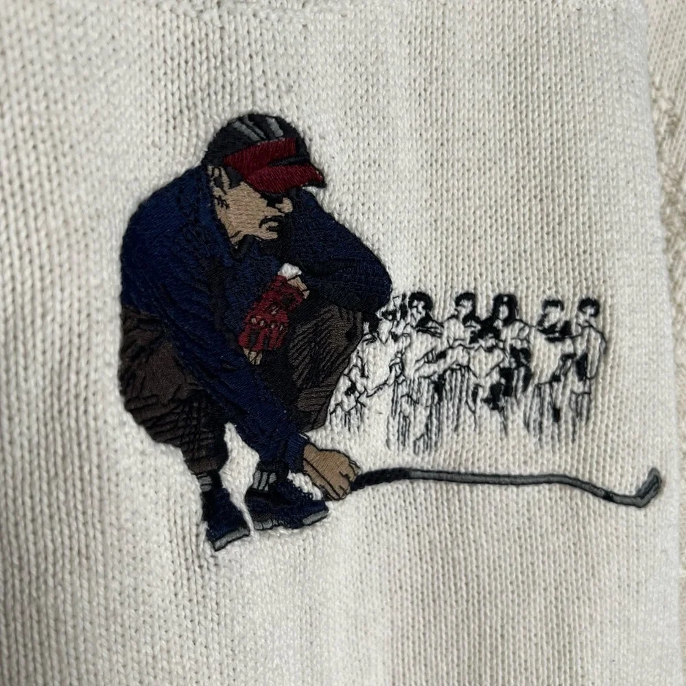 RARE Vintage Cypress Links Golf Sweater Off-White - Picture 4 of 5